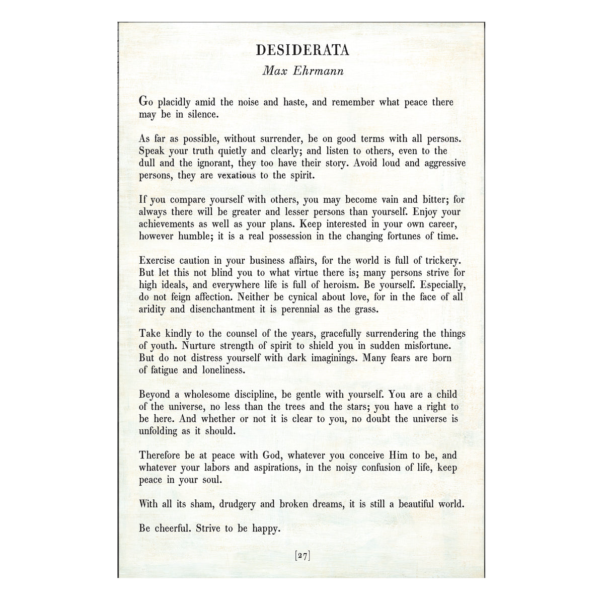 Desiderata Art Print - Gallery Wrap