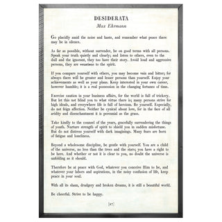 Desiderata - Poetry Collection (Grey Wood) - Art Print