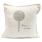Dreams Are Free Embroidered Pillow 24x24 - Beige