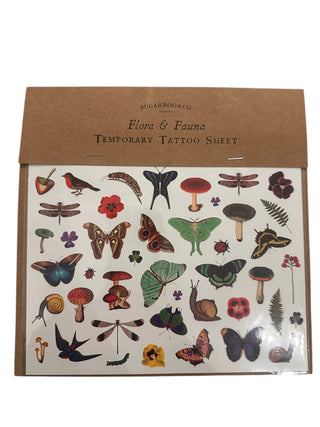 Flora and Fauna Temporary Tattoos - 6"x8" Sheet