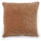 Fawn Velvet Pillow with Poms 22x22