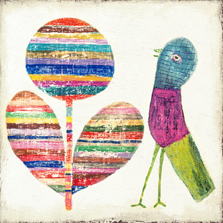Flower and Bird - Art Print