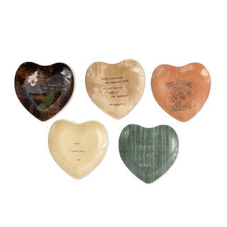 Small Heart Decoupage Plates-Assorted Set of 10