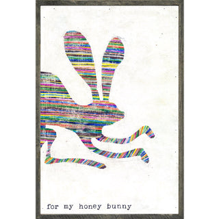 For My Honey Bunny (Grey Wood) - Art Print