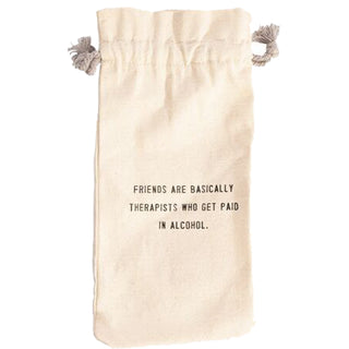 Friends are Therapists Wine Bag