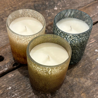 Nag Champa Textured Glass Candles - Assorted Set of 6