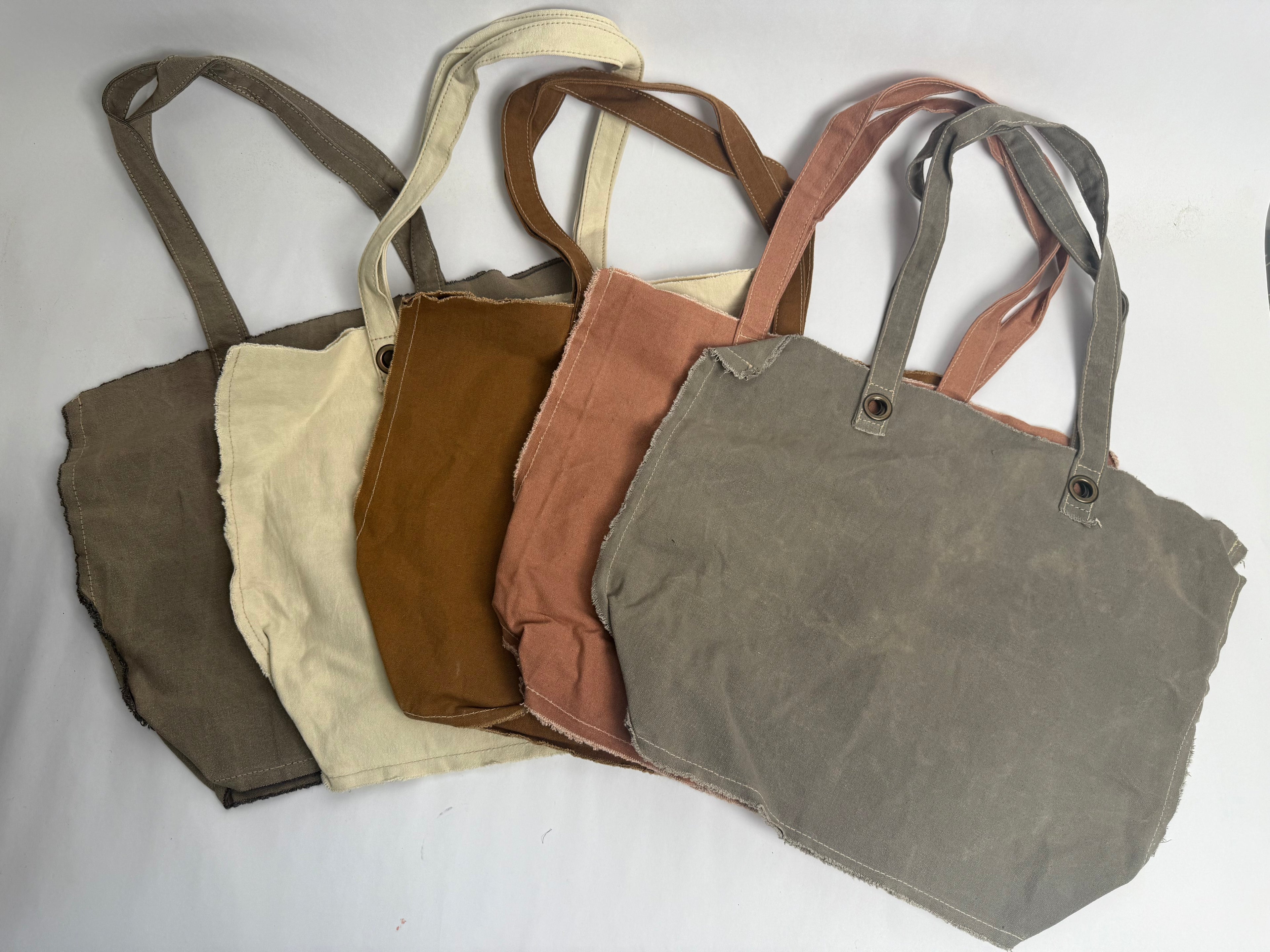 Washed Canvas Tote - Assorted Set of 10