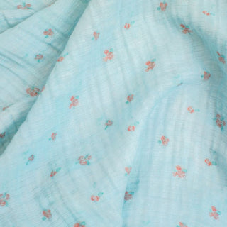 ***Blue Floral Swaddle Blanket