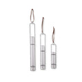 Zinc Hanging Glass Tube Vases - Assorted Set of 3