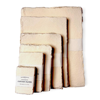 7x11 Handmade Cotton Paper Bundle - Mixed Natural