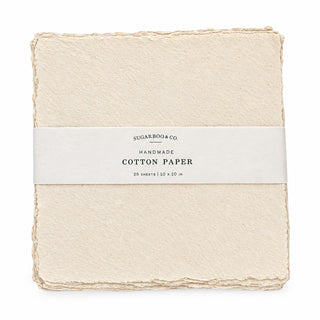 10x10 Handmade Cotton Paper Bundle - Mixed Natural