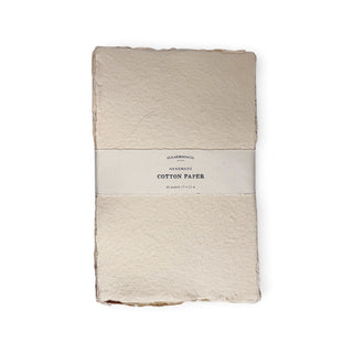 7x11 Handmade Cotton Paper Bundle - Cream