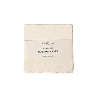 5x5 Handmade Cotton Paper Bundle - Mixed Natural