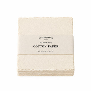 6x6 Handmade Cotton Paper Bundle - Mixed Natural