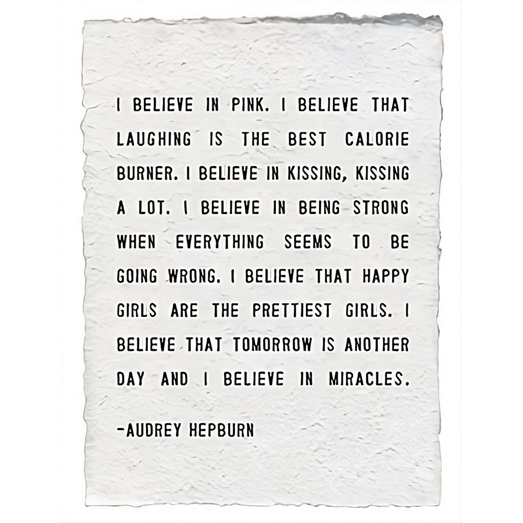 I Believe In Pink Handmade Paper Print - 12x16