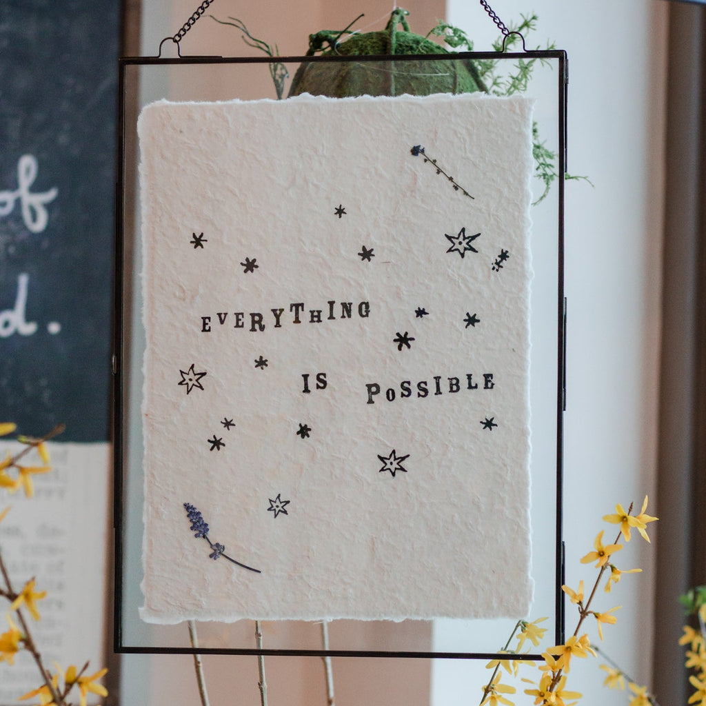 ***Everything Is Possible Handmade Paper Print - 12x16