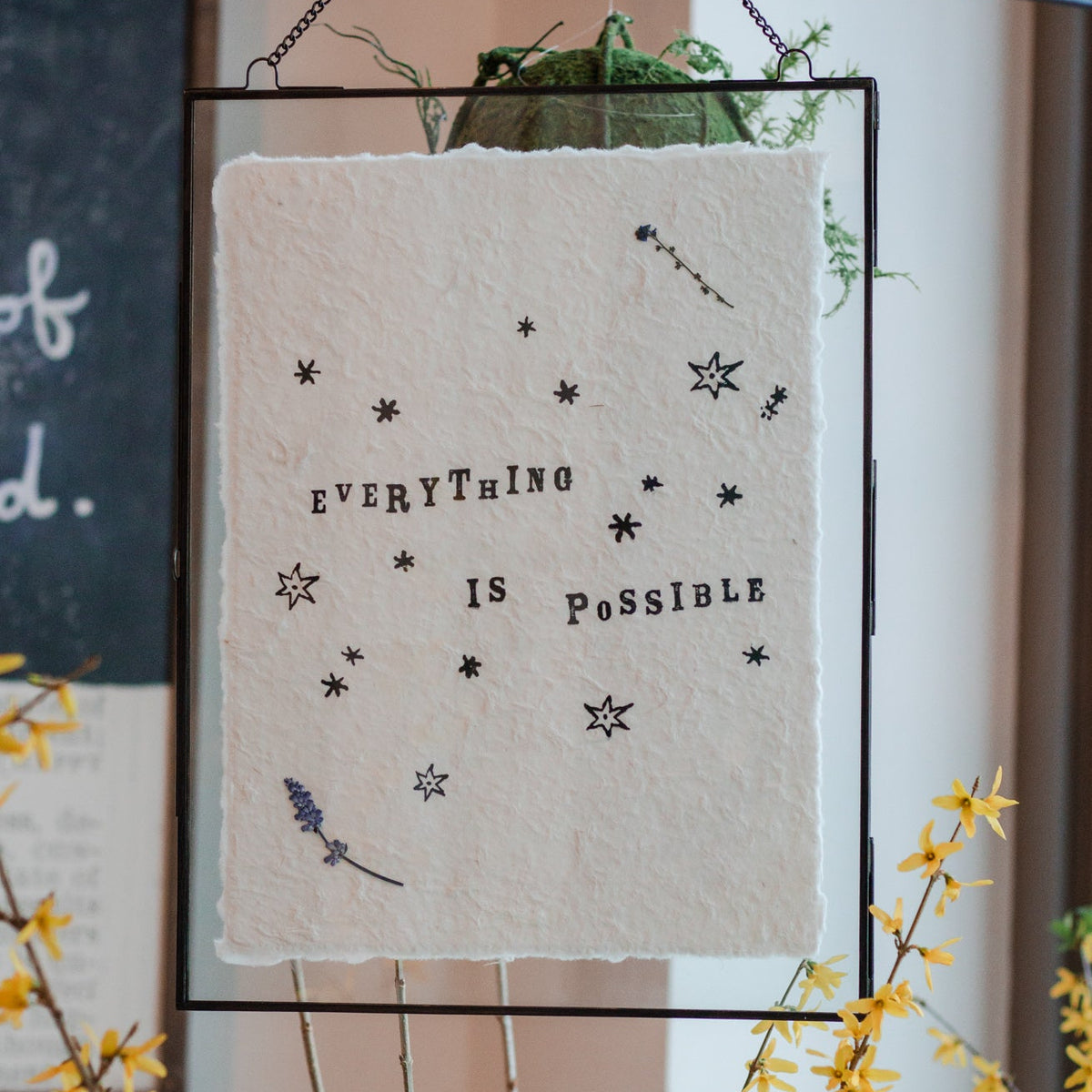 ***Everything Is Possible Handmade Paper Print - 12x16
