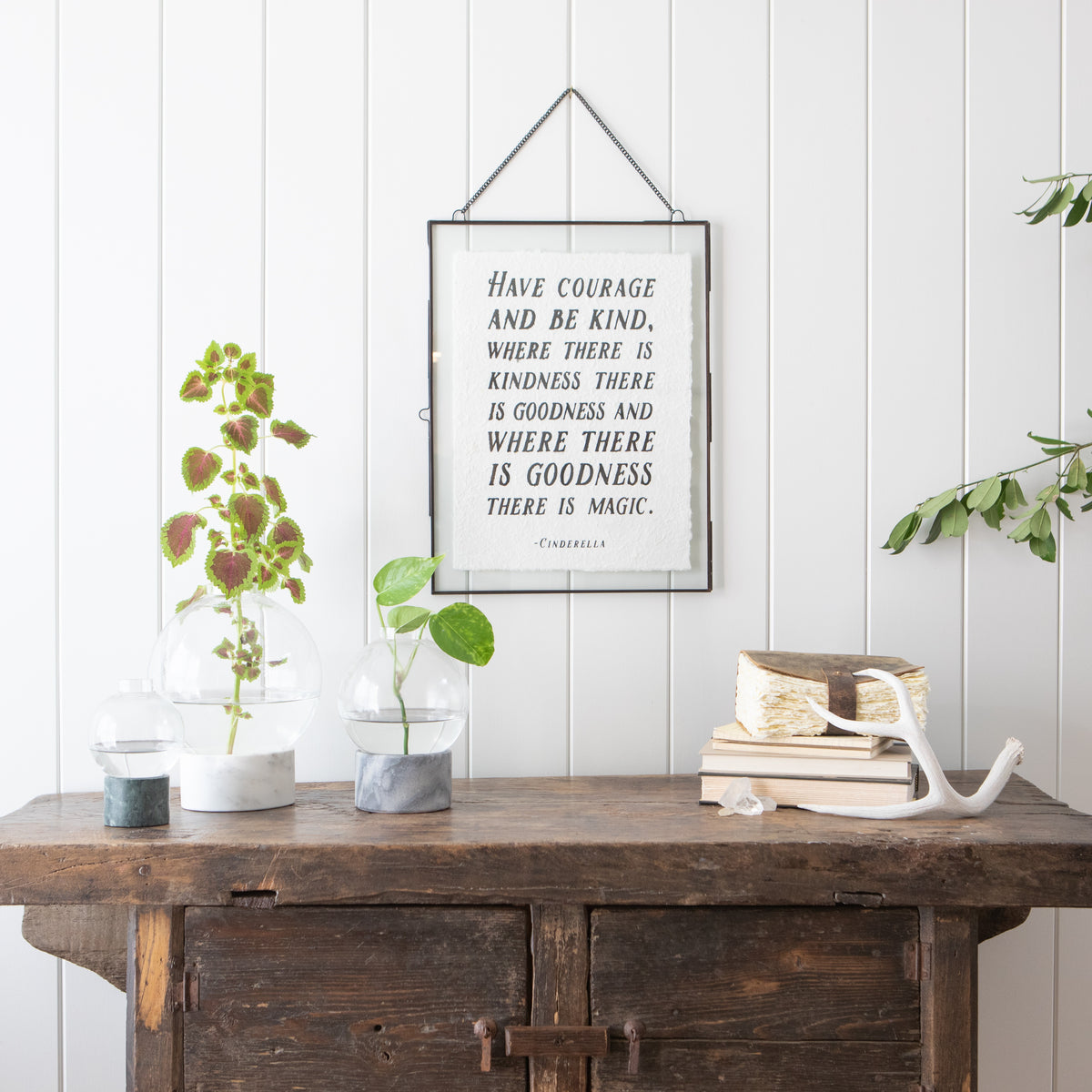 Have Courage And Be Kind Handmade Paper Print - 12x16
