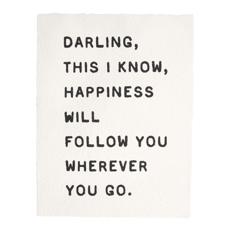 ***Darling This I Know Handmade Paper Print - 12x16