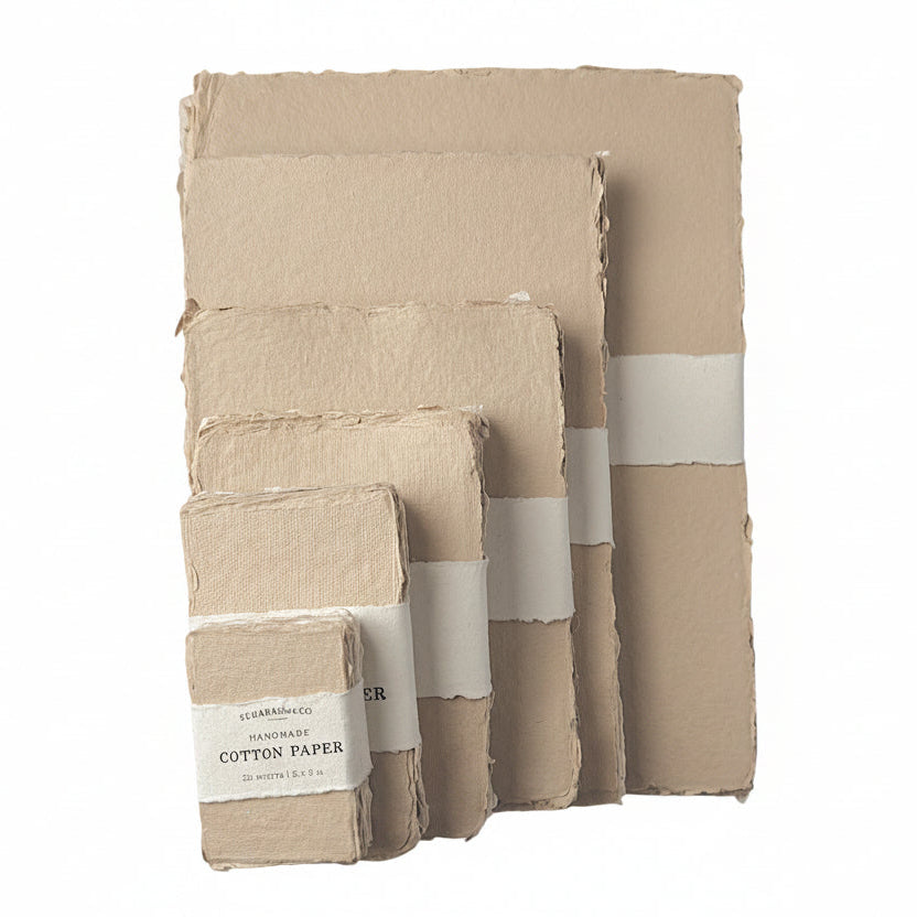 3x5 Handmade Cotton Paper Bundle - Oat