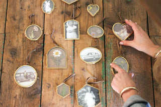Brass Hanging Frame 3.5" Hexagon