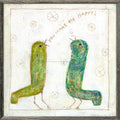 Happy Birds Art Print - Grey Wood