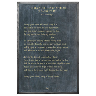 I Carry Your Heart - Poetry Collection (Grey Wood) - Art Print
