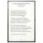 I Carry Your Heart Art Print - Grey Wood