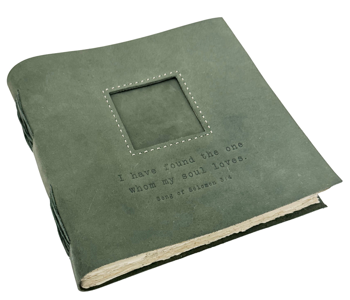 I Have Found The One Leather Photo Keeper 12x12 - Moss