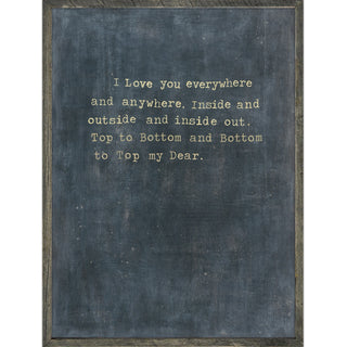 I Love You Everywhere (Grey Wood) - Art Print