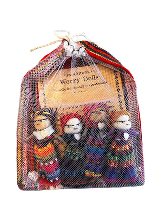4 Worry Dolls in a Pouch