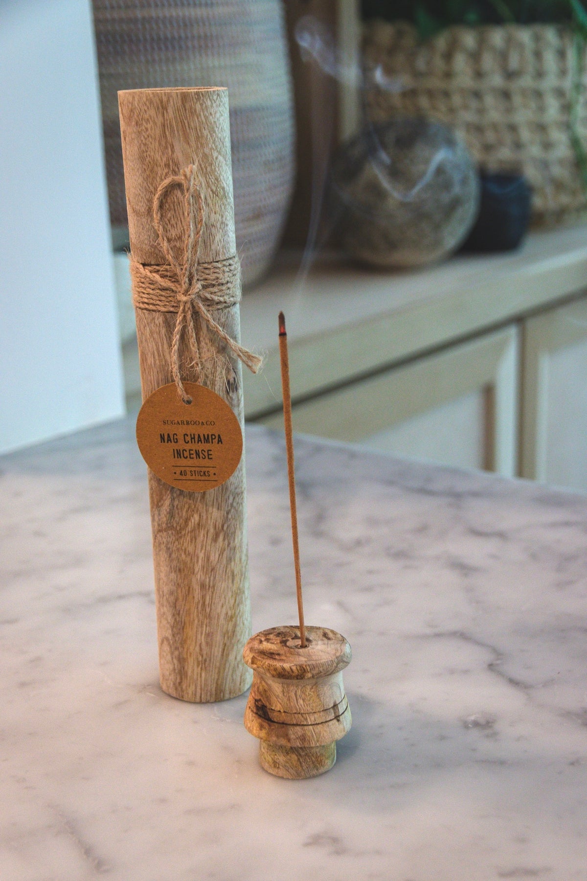 ***Nag Champa Incense in Wood Container - 40 Sticks