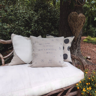What a Wonderful World Stone Washed Linen Pillow 24x24