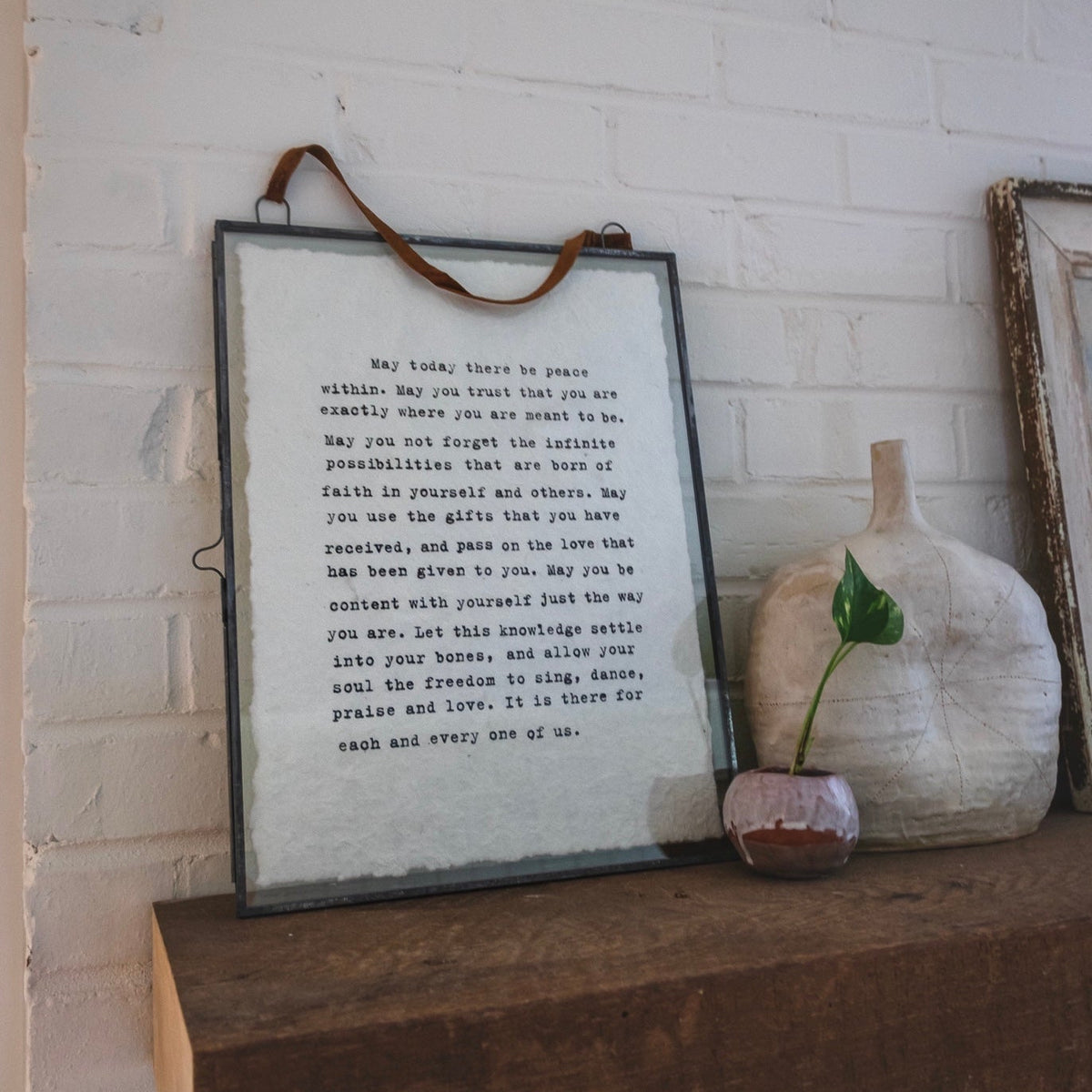 There Be Peace Within Handmade Paper Print - 12x16