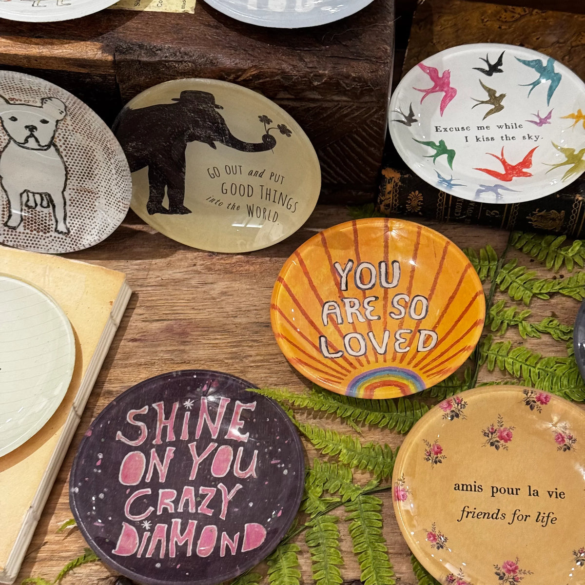 Excuse Me While I Kiss The Sky Round Decoupage Plate - 4in