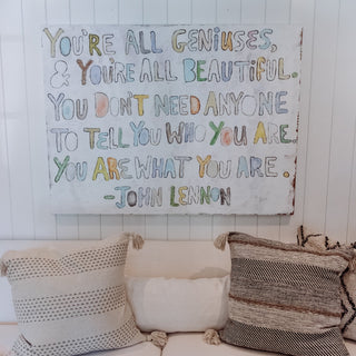 You're All Geniuses Art Print - Grey Wood
