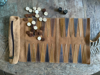 Leather & Suede Backgammon Game