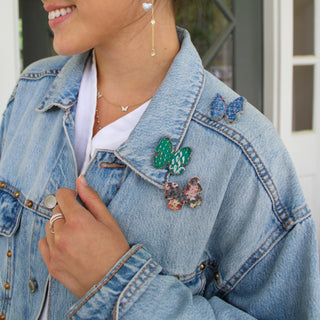 Kantha Butterfly Pin - Small