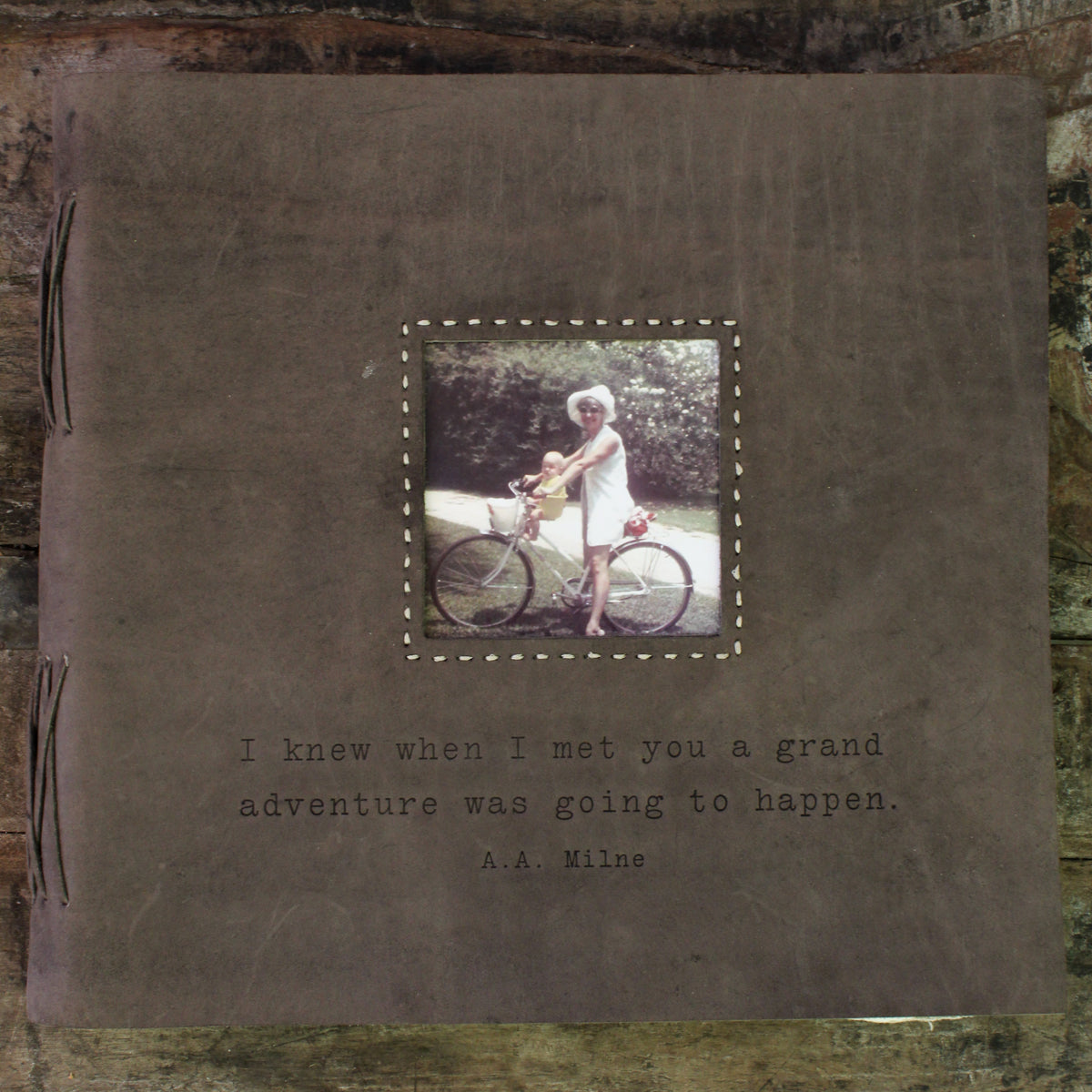 I Knew When Leather Photo Keeper 12x12 - Slate