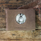 To The Moon And Back Leather Photo Keeper 6x8 - Slate