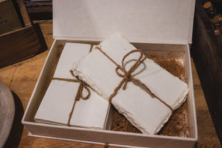 10"x13" Handmade Cotton Paper Bundle - Cream