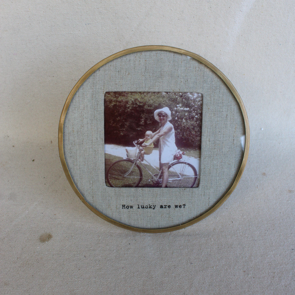 How Lucky Are We Brass Linen Frame 6x6