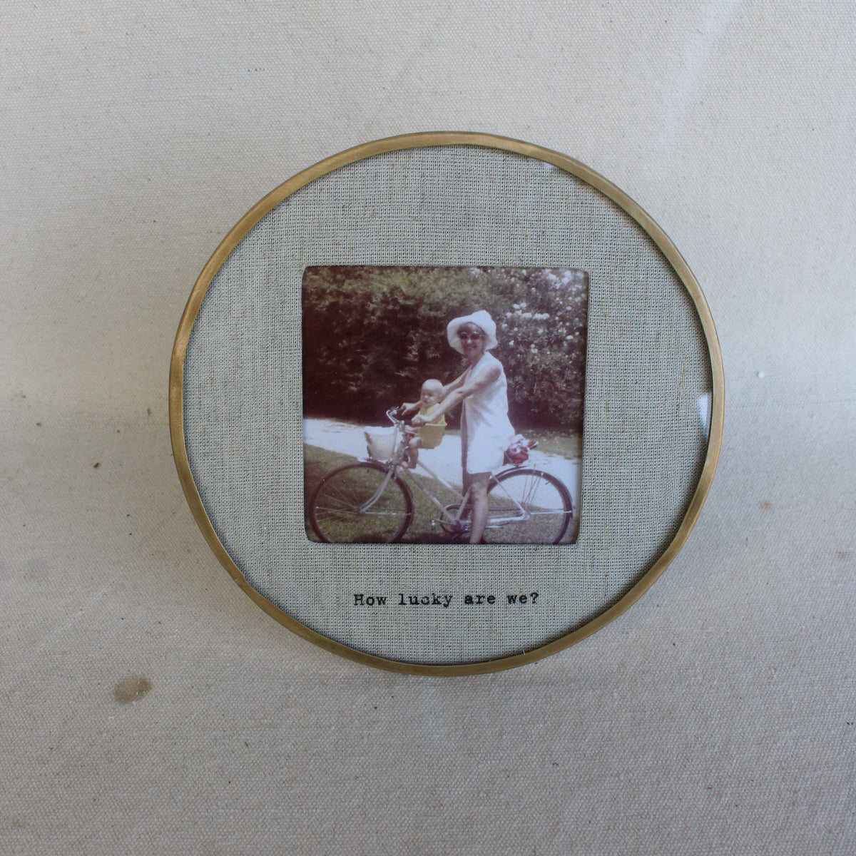 How Lucky Are We Brass Linen Frame 6x6