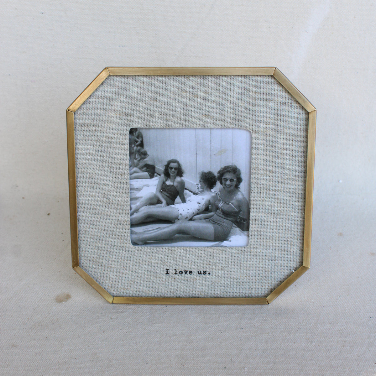 I Love Us Brass Linen Frame 6x6