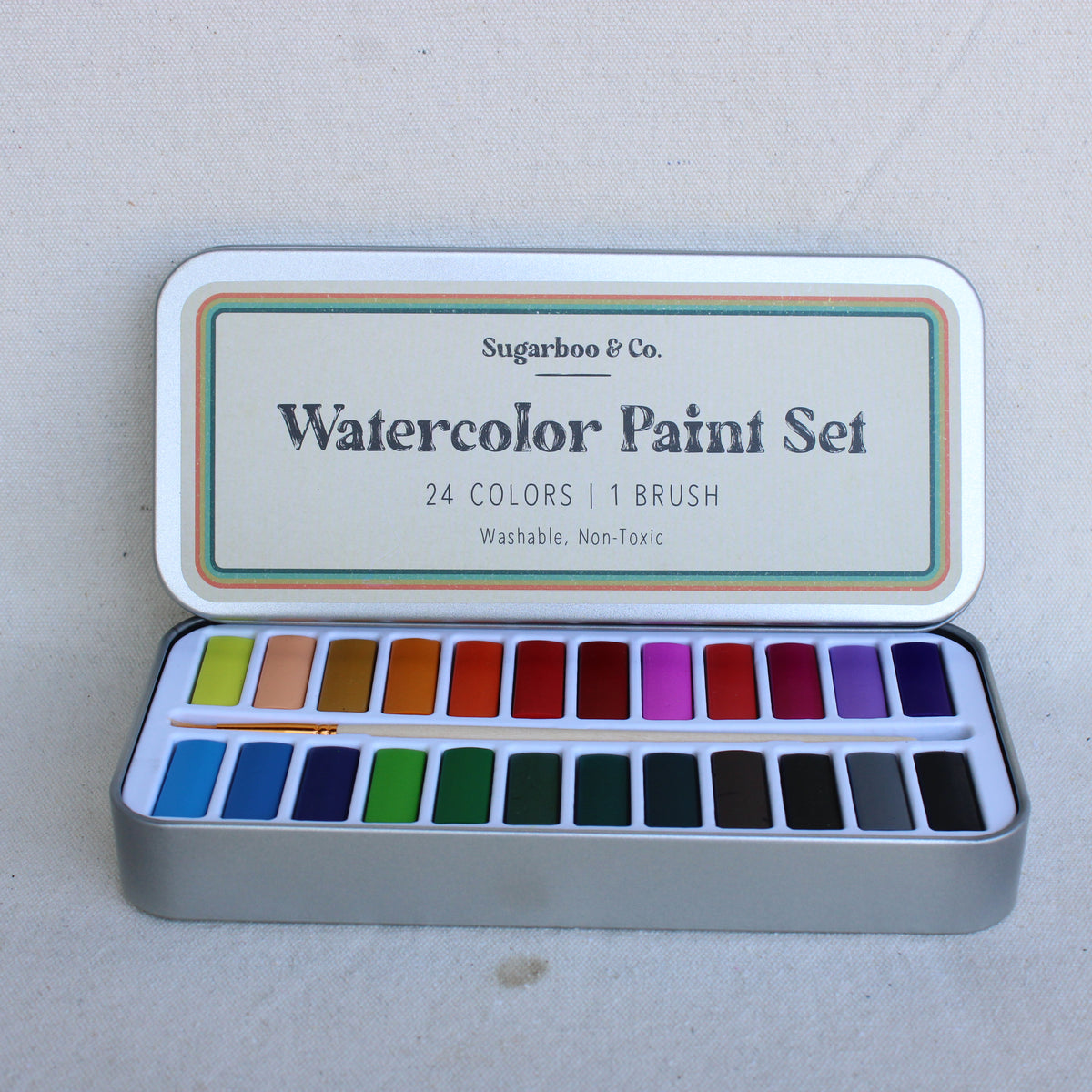 Watercolor Tin Paint Set - 24 Colors