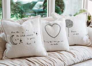 Shine Embroidered Pillow 24x24 - Beige