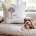 Dreams Are Free Embroidered Pillow 24x24 - Beige