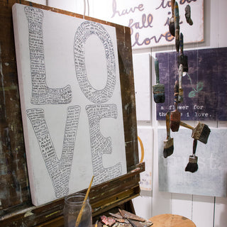 L-O-V-E Art Print in White - Gallery Wrap