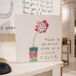 So Much Hope Flower Art Print - Grey Wood