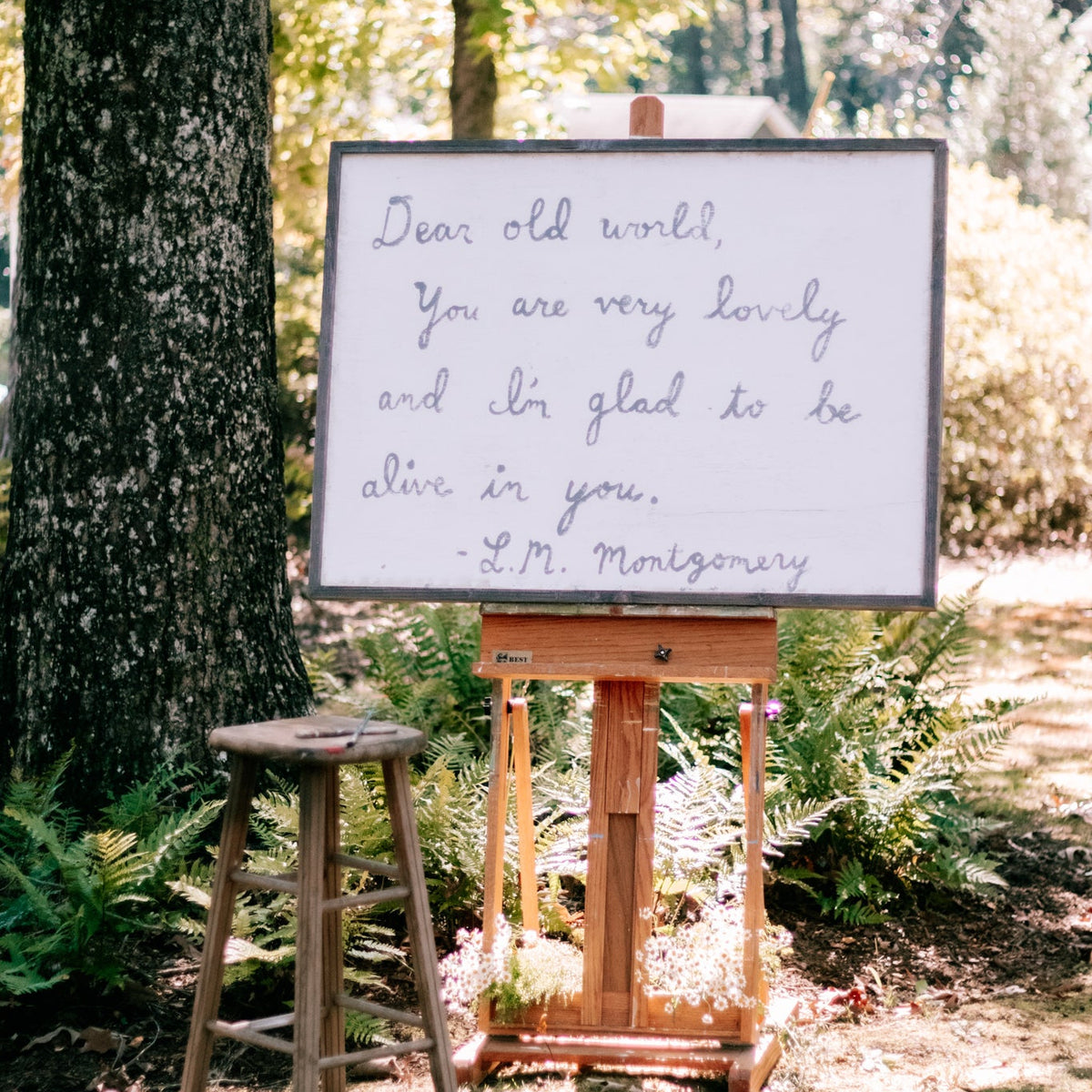 Dear Old World Art Print - Grey Wood